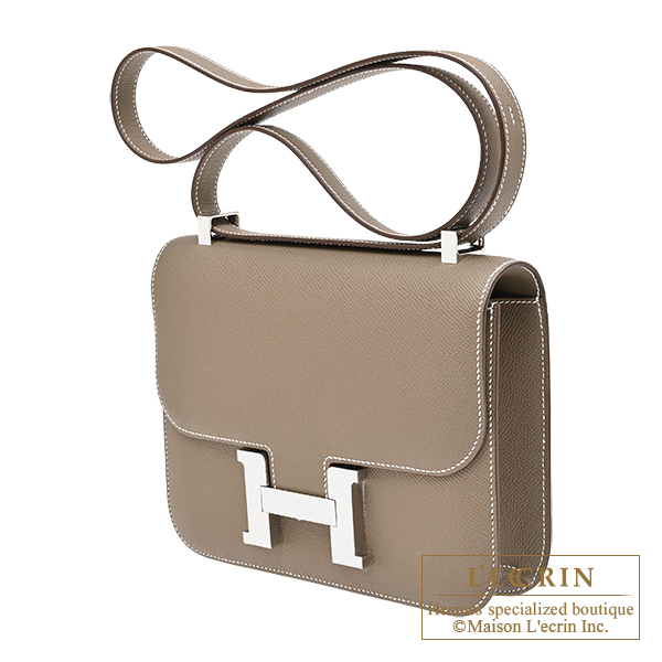Hermes Constance 1 24 Etoupe grey Epsom leather Silver hardware