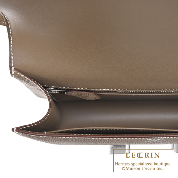 Hermes Constance 1 24 Etoupe grey Epsom leather Silver hardware