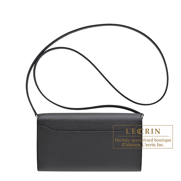 Hermes Constance Long To Go Black Epsom leather Silver hardware
