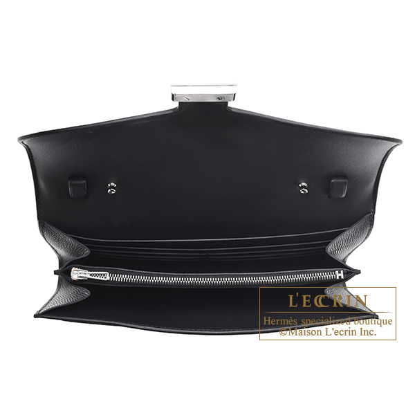 Hermes Constance Long To Go Black Epsom leather Silver hardware