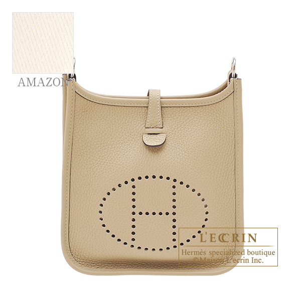 Hermes　Evelyne Amazon bag TPM　Trench/　White　Clemence leather　Silver hardware