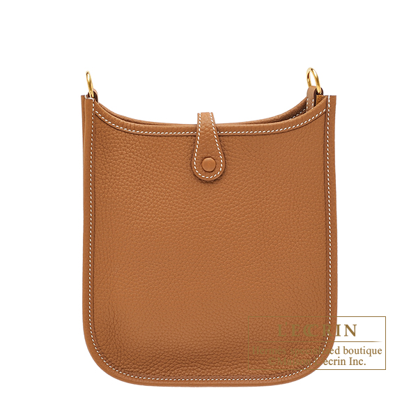 Replica Hermes Evelyne III TPM Bag In Gold Clemence Leather