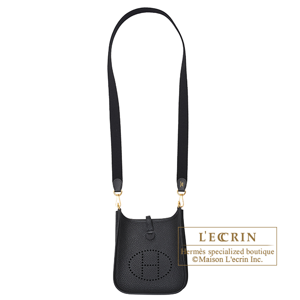 Hermes Evelyne 29 Black Clemence Leather With Strap