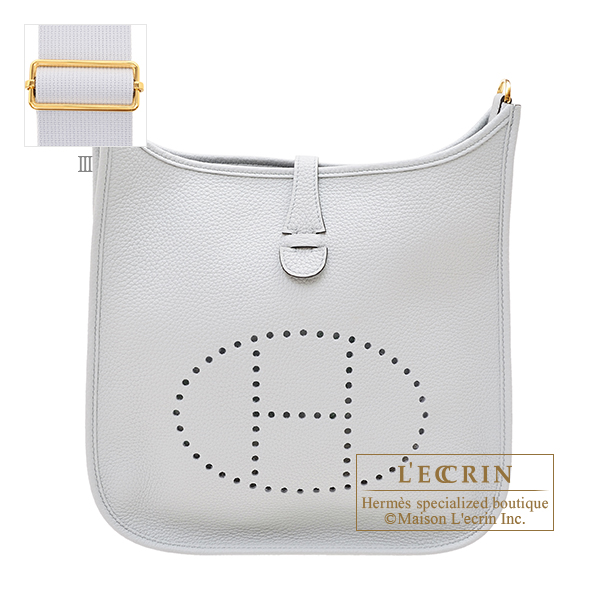 Hermes　Evelyne 3 bag PM　Blue pale　Clemence leather　Gold hardware