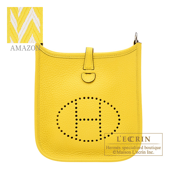 Hermes　Evelyne Amazon bag TPM　Jaune de naples/　Sangle Zigzag　Clemence leather　Silver hardware