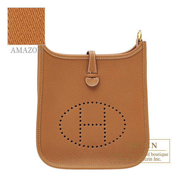 Hermes　Evelyne Amazon bag TPM　Gold　Maurice leather　Gold hardware　Bandouliere 111cm