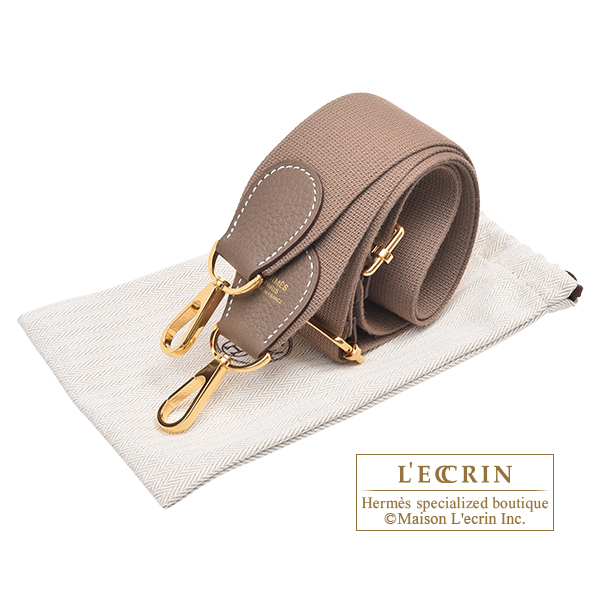 Hermes Evelyne 3 bag PM Etoupe grey Clemence leather Gold hardware