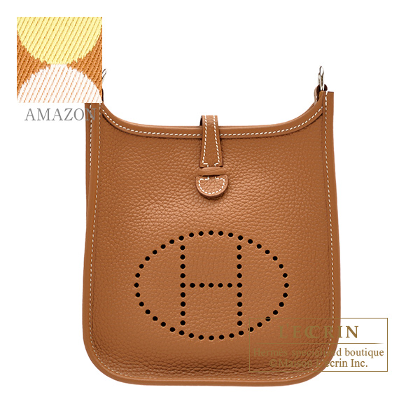Hermes　Evelyne Amazon bag TPM　Gold/　Sangle Flipperball　Clemence leather　Silver hardware