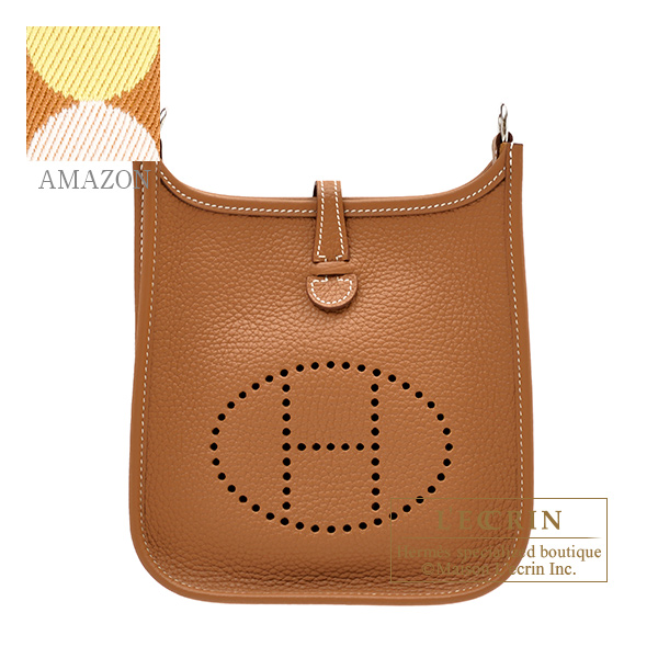 Hermes Evelyne  bag TPM Gold Clemence leather Silver hardware