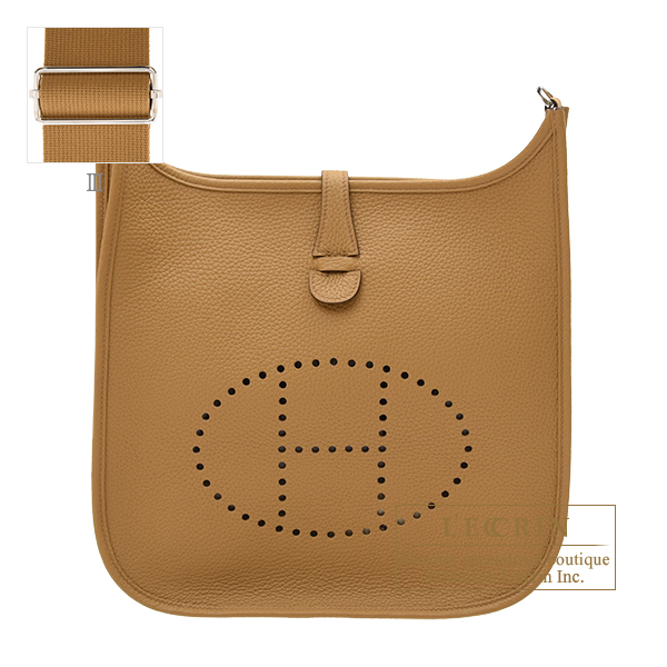 Hermes Evelyne PM III Bag Grege Pale Clemence Palladium Hardware