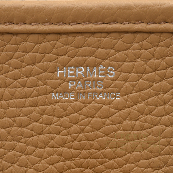 Hermes Evelyne PM III Bag Grege Pale Clemence Palladium Hardware