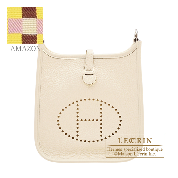 Hermes　Evelyne Amazon bag TPM　Nata/　Sangle Maxi Quadrille　Clemence leather　Silver hardware