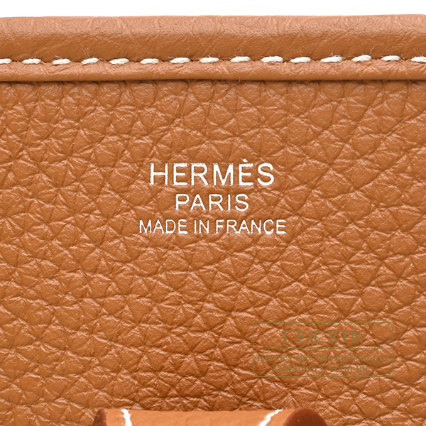 Hermes Evelyne 3 bag PM Gold Clemence leather Silver hardware