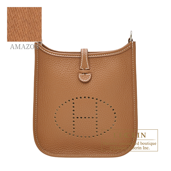 Hermes　Evelyne Amazon bag TPM　Gold　Clemence leather　Silver hardware　Bandouliere 111cm