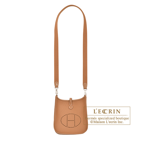 Hermes Evelyne  bag TPM Gold Clemence leather Silver hardware
