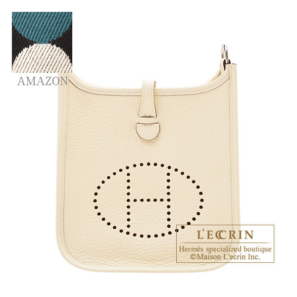 Hermes　Evelyne Amazon bag TPM　Nata/　Sangle Flipperball　Clemence leather　Silver hardware　Bandouliere 111cm