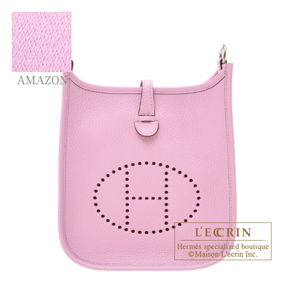 Hermes　Evelyne Amazon bag TPM　Mauve sylvestre　Clemence leather　Silver hardware　Bandouliere 111cm