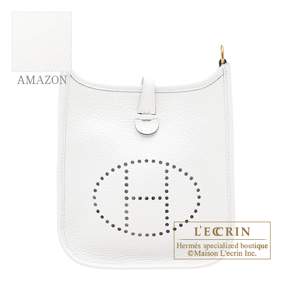 Hermes　Evelyne Amazon bag TPM　New white　Clemence leather　Gold hardware