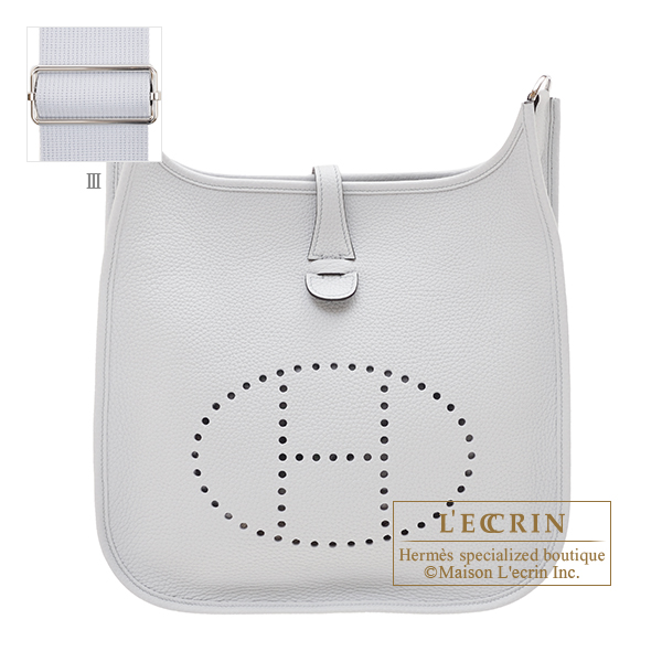 Hermes　Evelyne 3 bag PM　Blue pale　Clemence leather　Silver hardware