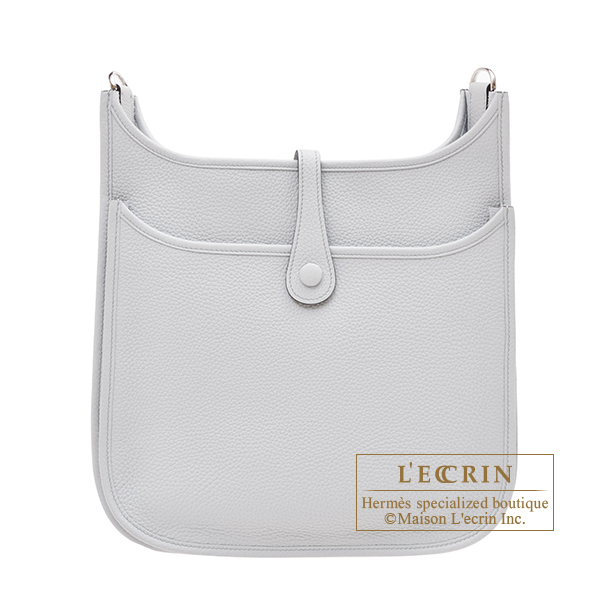 2022 Hermes Mini Evelyne Light Blue Clemence Silver