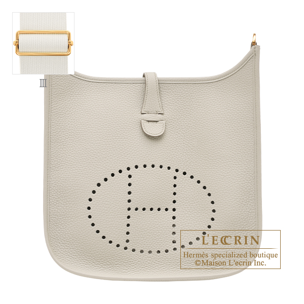 Hermes　Evelyne 3 bag PM　Beton　Clemence leather　Gold hardware