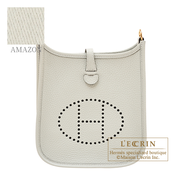 Hermes　Evelyne Amazon bag TPM　Gris neve　Clemence leather　Gold hardware
