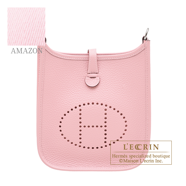 Hermes　Evelyne Amazon bag TPM　Rose sakura　Clemence leather　Silver hardware