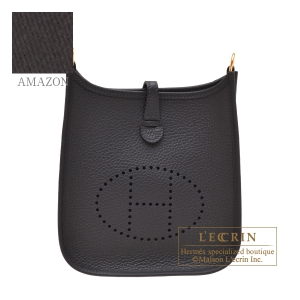 Hermes　Evelyne Amazon bag TPM　Caban　Clemence leather　Gold hardware　Bandouliere 111cm