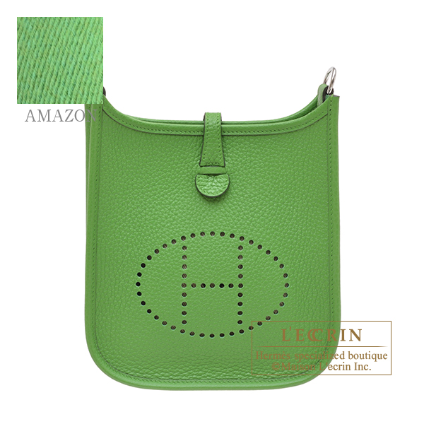 Hermes　Evelyne Amazon bag TPM　Vert yucca　Clemence leather　Silver hardware