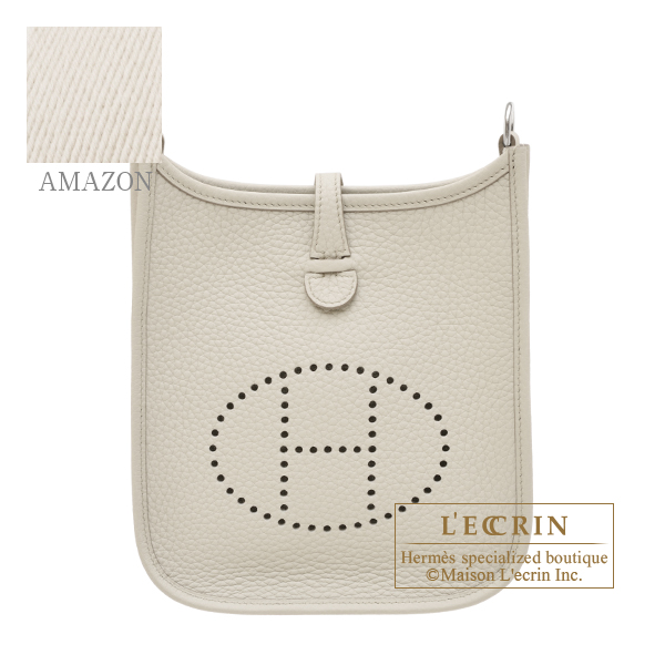 Hermes　Evelyne Amazon bag TPM　Beton　Clemence leather　Silver hardware　Bandouliere 111cm