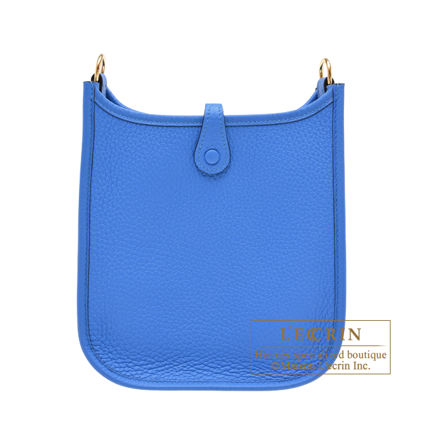 Hermes Evelyne Amazon bag TPM Blue hydra Clemence leather Gold hardware Bandouliere 111cm