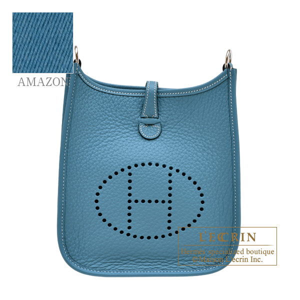Hermes　Evelyne Amazon bag TPM　New blue jean　Clemence leather　Silver hardware　Bandouliere 85cm