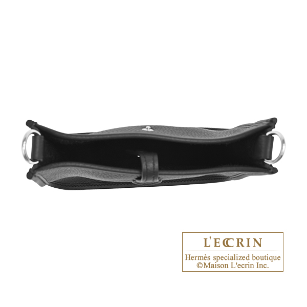 Hermes Evelyne Amazon bag TPM Black Clemence leather Silver hardware Bandouliere 111cm