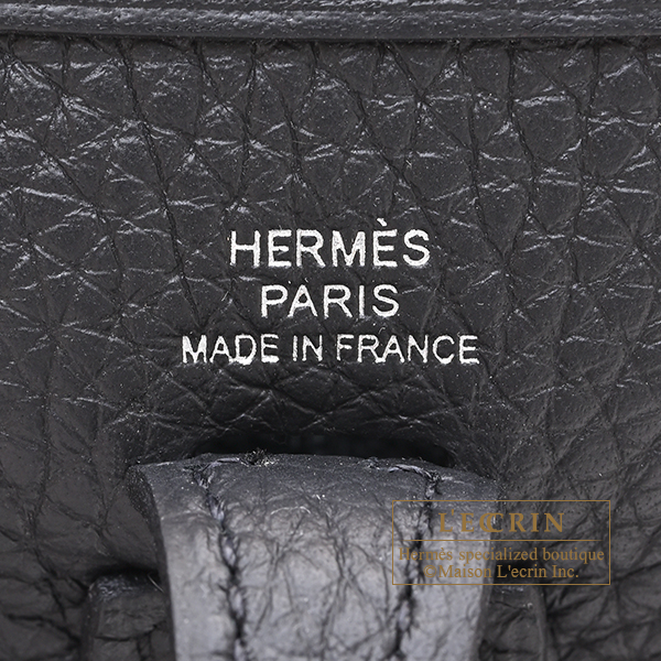 Hermes Evelyne Amazon bag TPM Black Clemence leather Silver hardware Bandouliere 111cm
