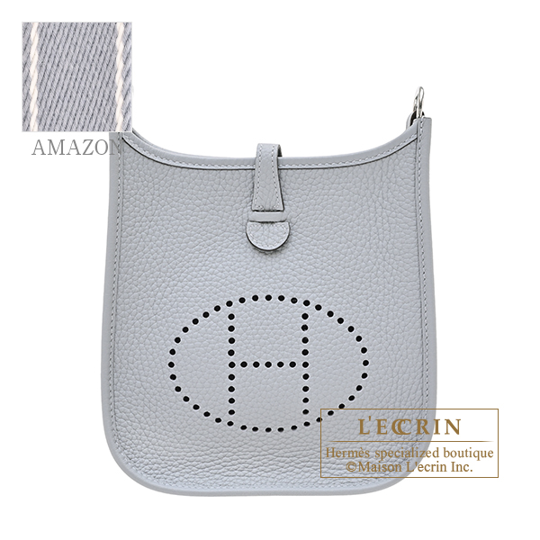 Hermes　Evelyne Amazon bag TPM　Gris pantin/　Sangle Wooly　Clemence leather　Silver hardware　Bandouliere 111cm