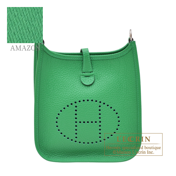 Hermes　Evelyne Amazon bag TPM　Bambou　Clemence leather　Silver hardware　Bandouliere 111cm