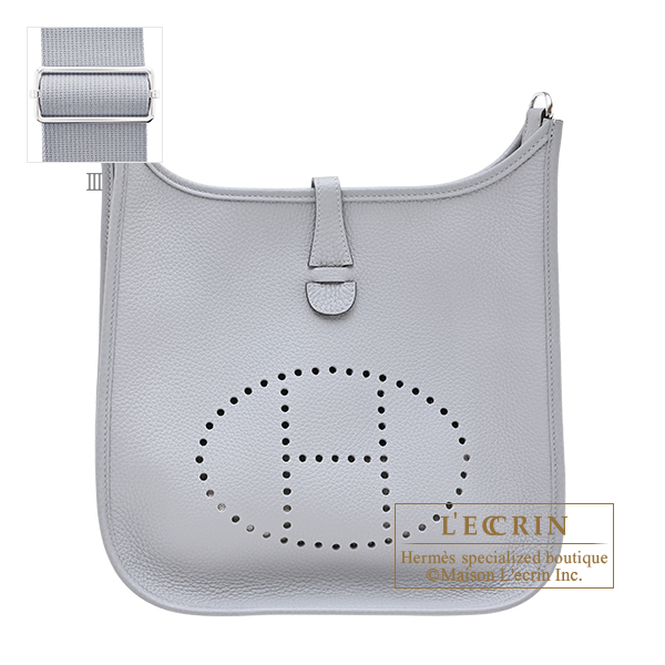 Hermes　Evelyne 3 bag PM　Gris pantin　Clemence leather　Silver hardware