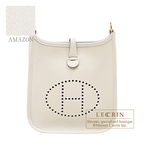 Hermes Evelyne Amazon bag TPM Craie Clemence leather Gold hardware Bandouliere 85cm