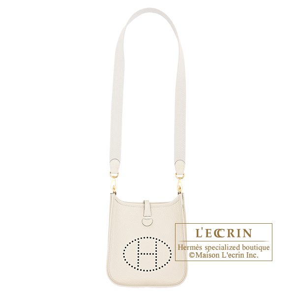 Hermes Evelyne Amazon bag TPM Craie Clemence leather Gold hardware Bandouliere 85cm