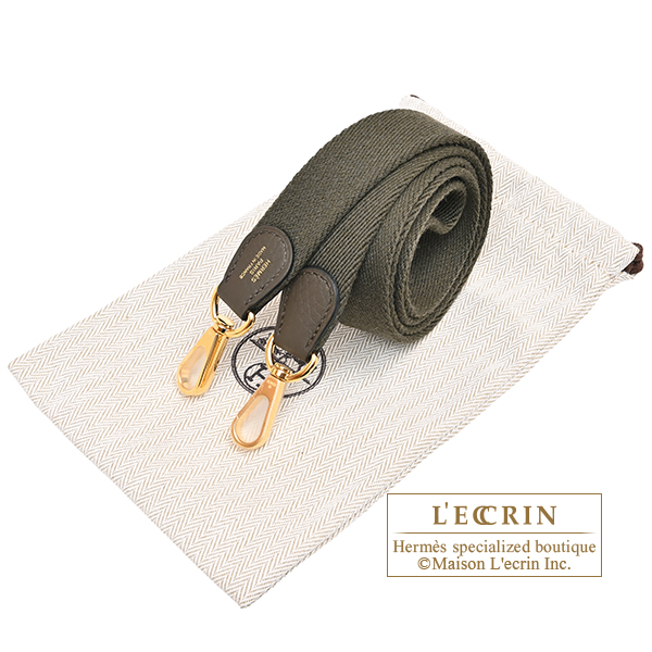 Hermes Evelyne Amazon bag 16/TPM Vert loden Clemence leather Gold hardware Bandouliere 111cm