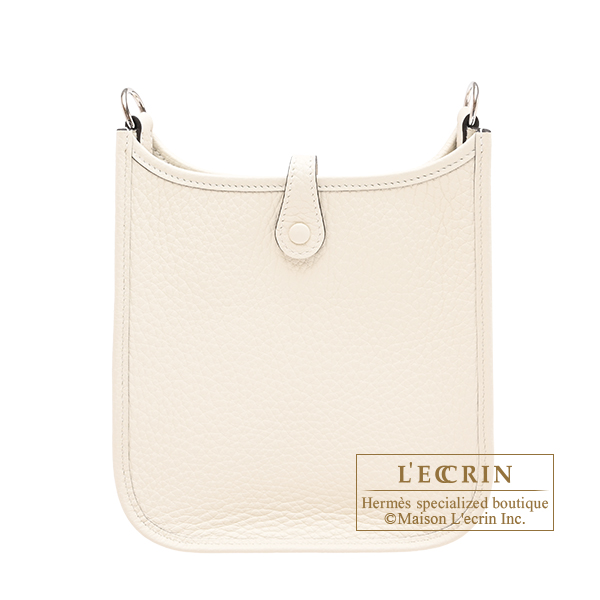 Hermes Evelyne Amazon bag TPM Cream Clemence leather Silver hardware Bandouliere 111cm