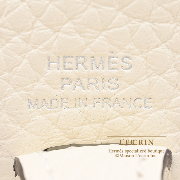 Hermes Evelyne Amazon bag TPM Cream Clemence leather Silver hardware Bandouliere 111cm