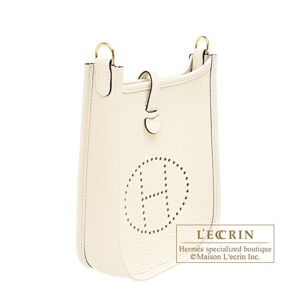 Hermes Evelyne Amazon bag TPM Cream Clemence leather Gold hardware Bandouliere 111cm