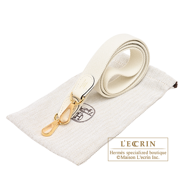 Hermes Evelyne Amazon bag TPM Cream Clemence leather Gold hardware Bandouliere 111cm