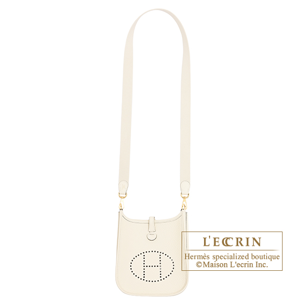 Hermes Evelyne Amazon bag TPM Cream Clemence leather Gold hardware Bandouliere 111cm