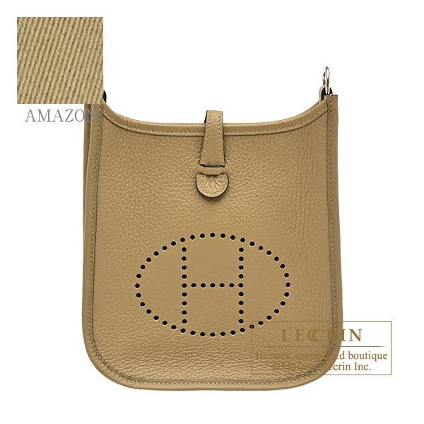 Hermes　Evelyne Amazon bag TPM　Dune　Clemence leather　Silver hardware　Bandouliere 111cm