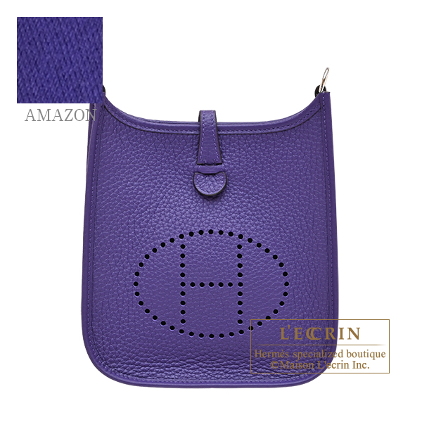 Hermes　Evelyne Amazon bag 16/TPM　Purple　Clemence leather　Silver hardware　Bandouliere 111cm