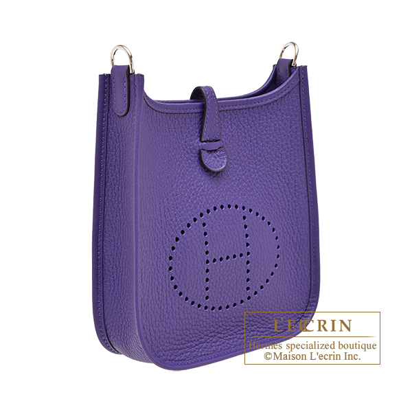 Hermes Evelyne Amazon bag 16/TPM Purple Clemence leather Silver hardware Bandouliere 111cm