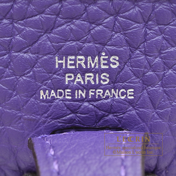 Hermes Evelyne Amazon bag 16/TPM Purple Clemence leather Silver hardware Bandouliere 111cm