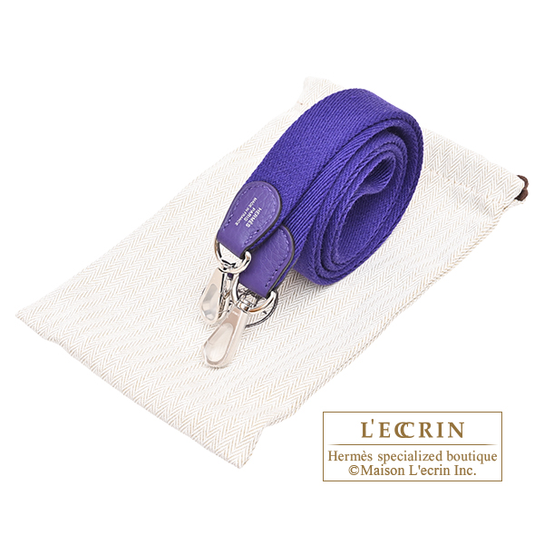 Hermes Evelyne Amazon bag 16/TPM Purple Clemence leather Silver hardware Bandouliere 111cm